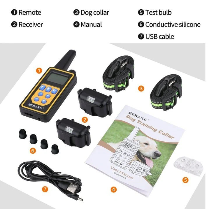 800M Anti Bark Electric Shock Pet Training E-Collar 1/2/3 Dogs Remote Control