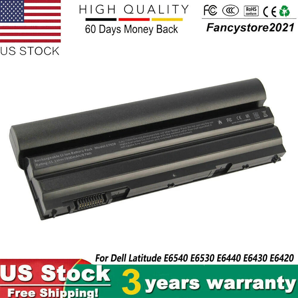 9 Cell E6420 M5Y0X T54FJ Battery For Dell Latitude E5420 E6430 E6520 8858X NEW