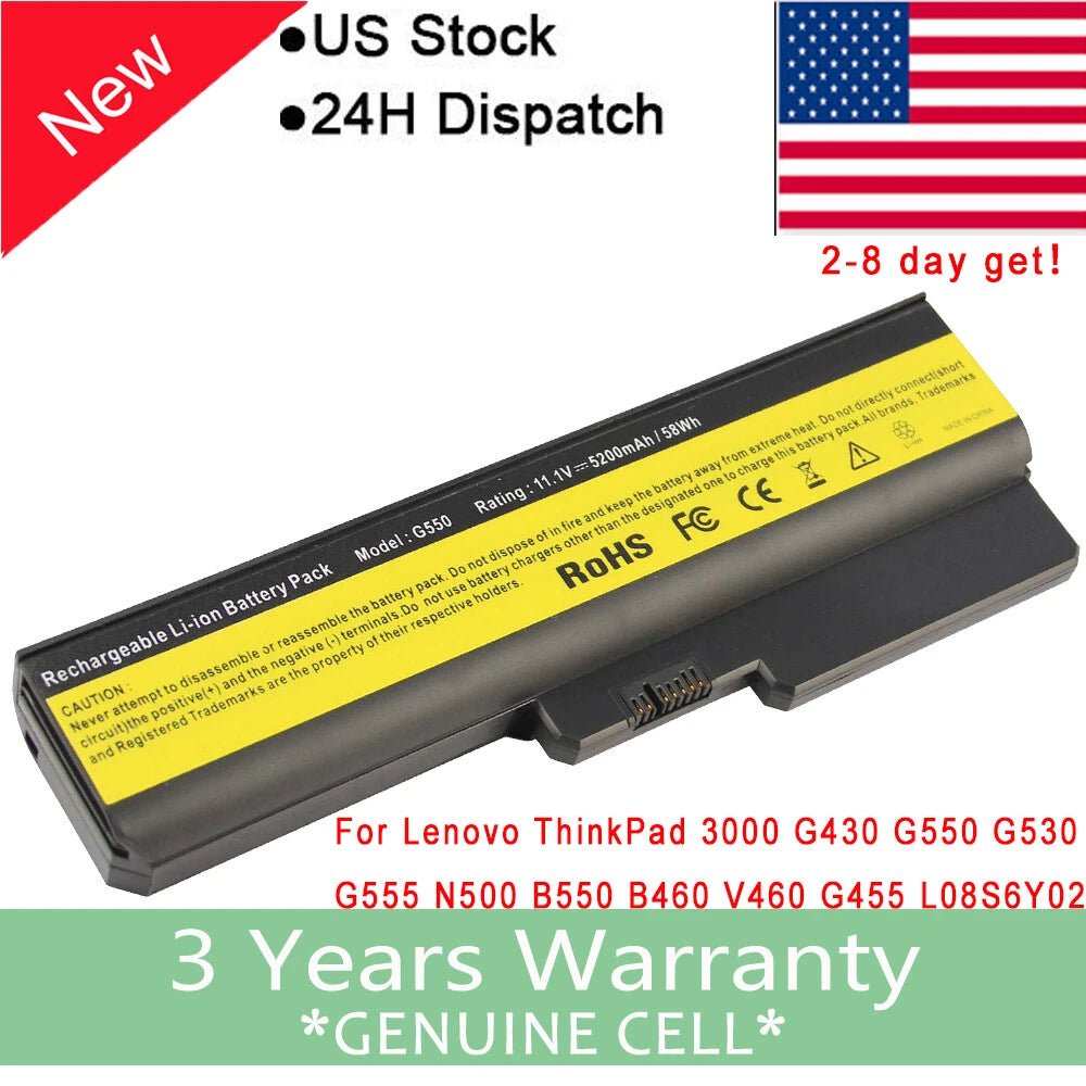 6Cell Battery for Lenovo IdeaPad G430 G450 G455 G530 G550 G555 B460 B550 42T4729