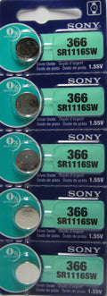 5 Sony SR1116SW Silver Oxide Batteries