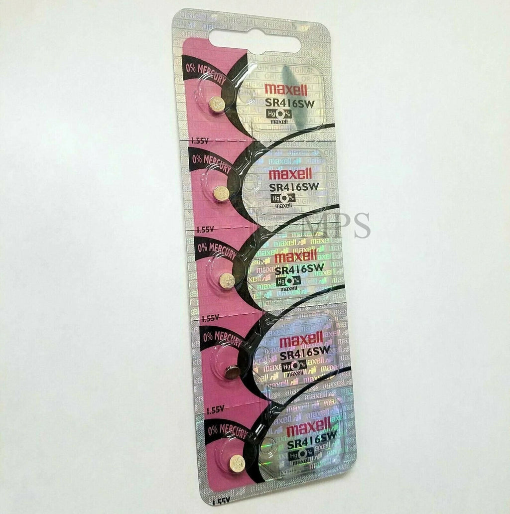 Maxell 337 Silver Oxide Watch Batteries SR416SW 5 PACK