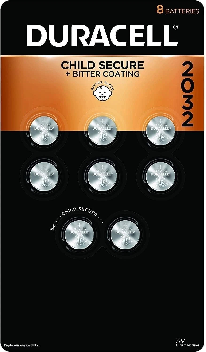 Duracell - 2032 3V Lithium Coin Battery - with Bitter Coating - 1 Count