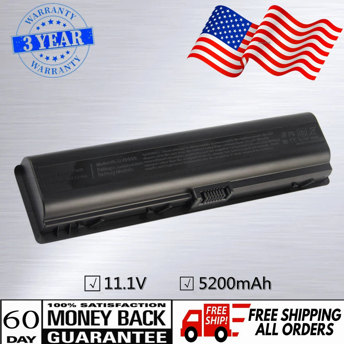 DV2000 Battery For HP Pavilion dv6000 DV6100 dv6500 dv6700 dv2500 d441425-001