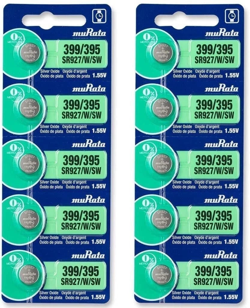 Murata 395/399 SR927/W/SW Battery 1.55V Silver Oxide Watch Button Cell -...