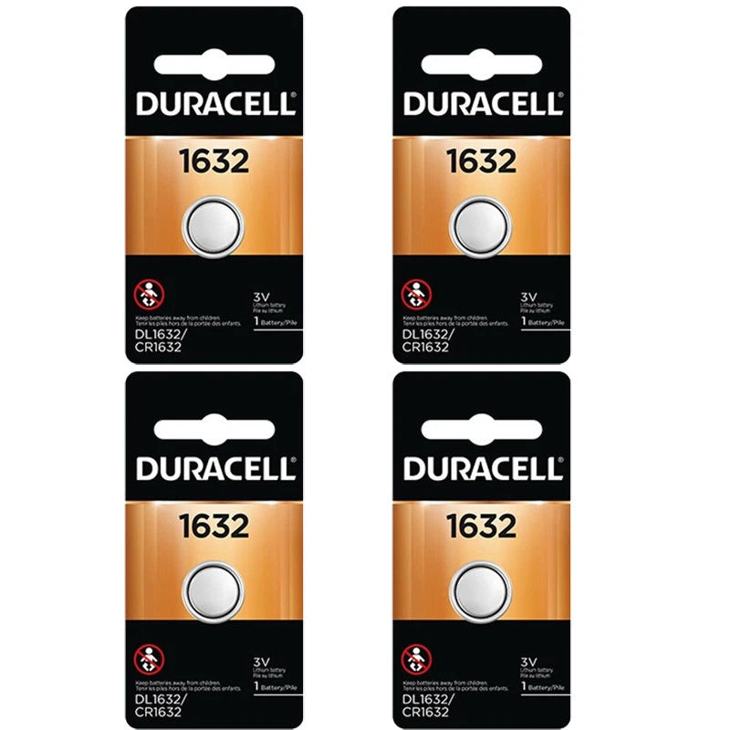 4 Pcs Duracell 1632 DL 1632 CR1632 3V Lithium Coin Battery