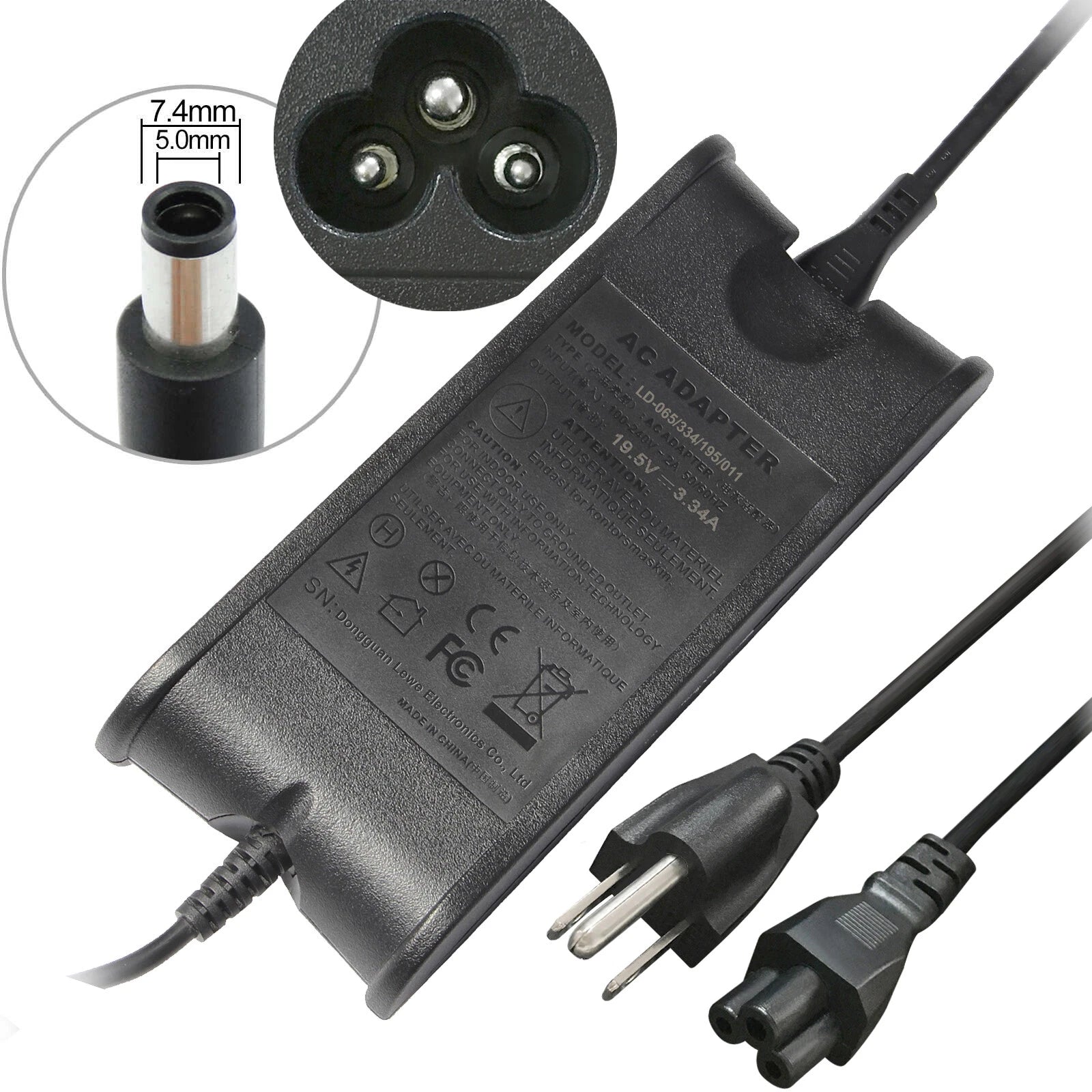 For Dell Latitude E7470 E7440 E7270 E6430 Laptop 65W AC Adapter Power Charger