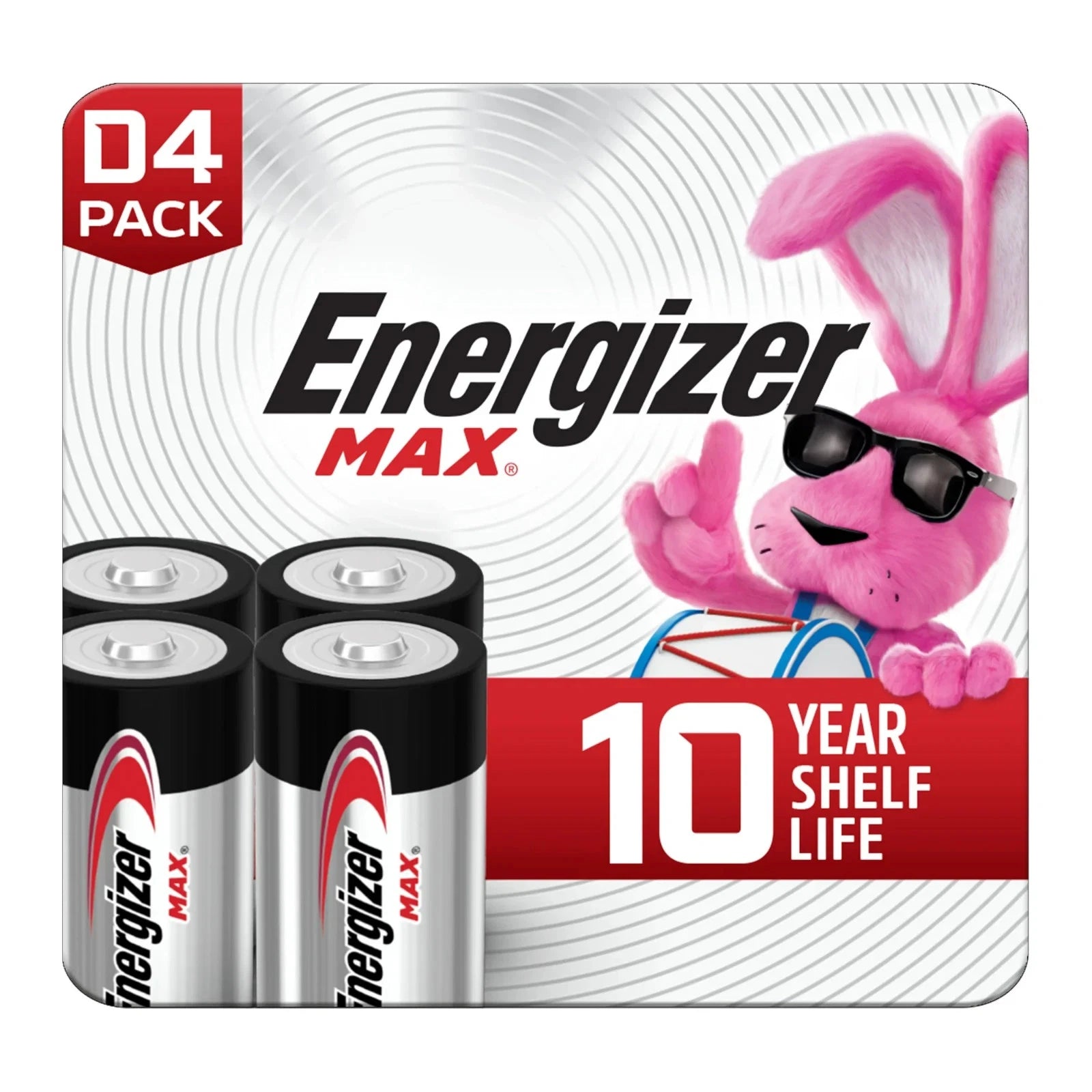 Energizer MAX D Batteries (4 Pack), D Cell Alkaline Batteries