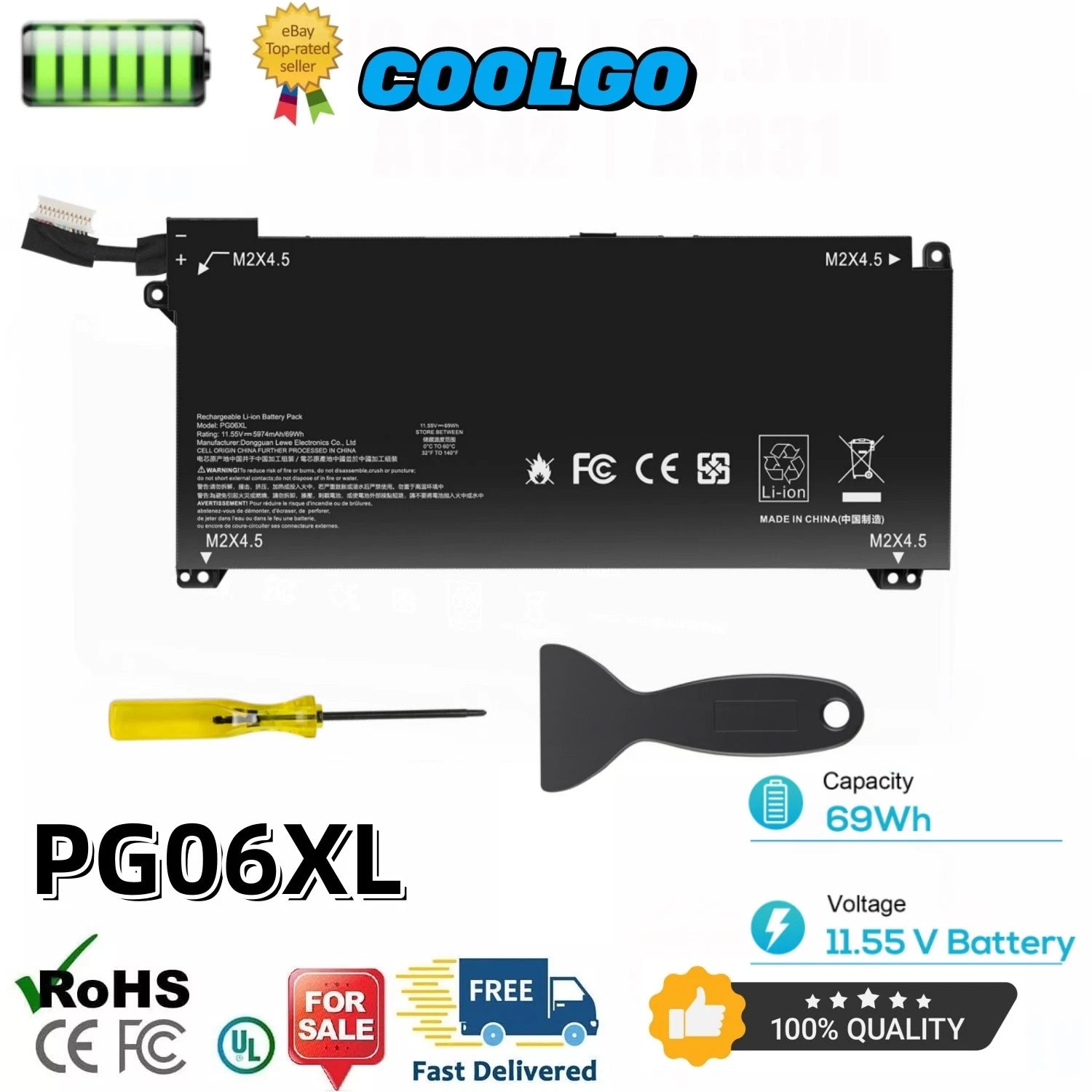 PG06XL Battery For HP Omen 15-DH 15T-DH000 DH1019NR L48431-2C1 HSTNN-DB9F 69WH