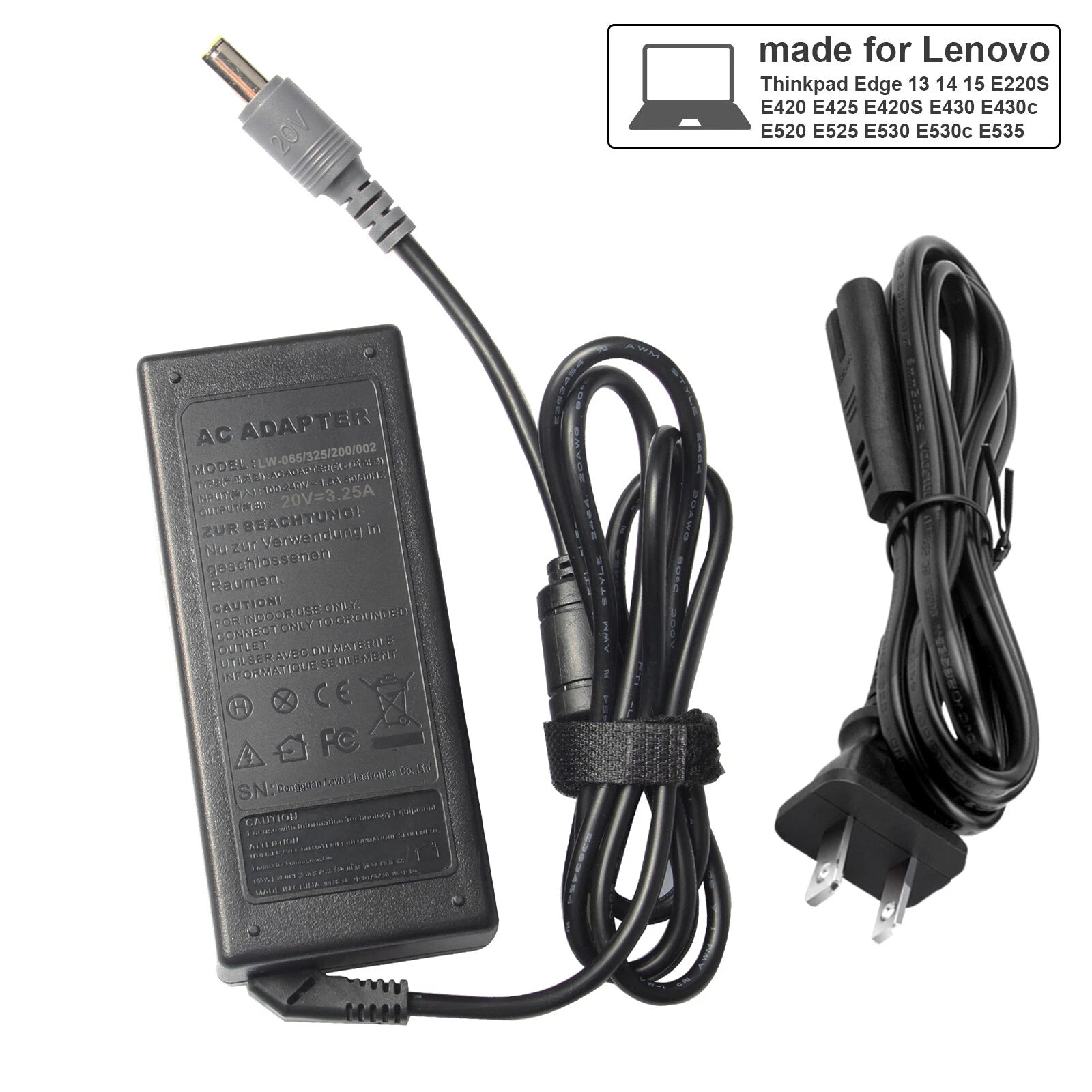 AC Adapter Charger 65W for Lenovo Thinkpad X140e X230 X120e R400 R500 R61 R61i