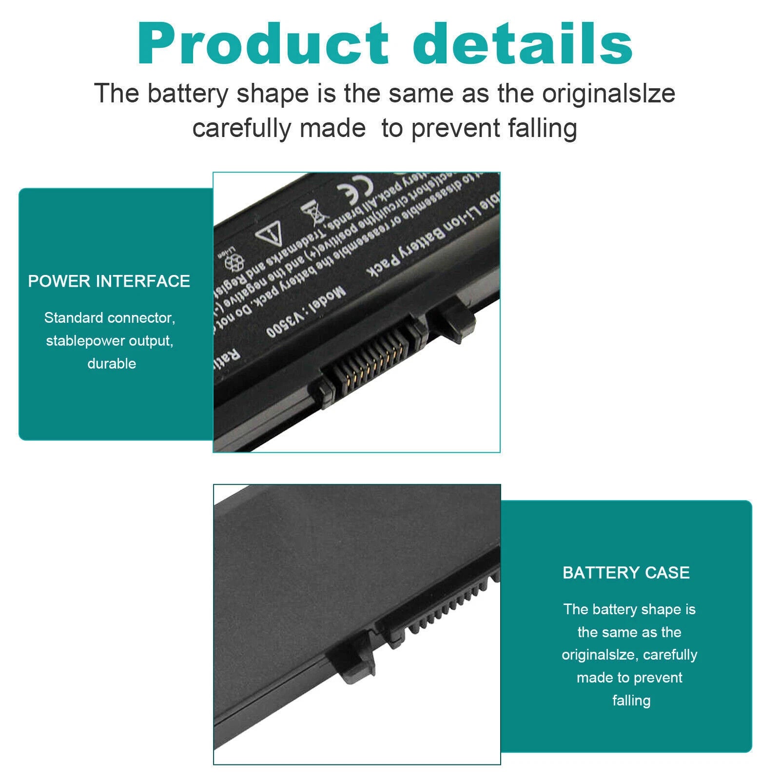 ??Battery For Dell Vostro 3400n 3500n 3700n 312-0997 4JK6R 7FJ92 5200mAh 11.1V