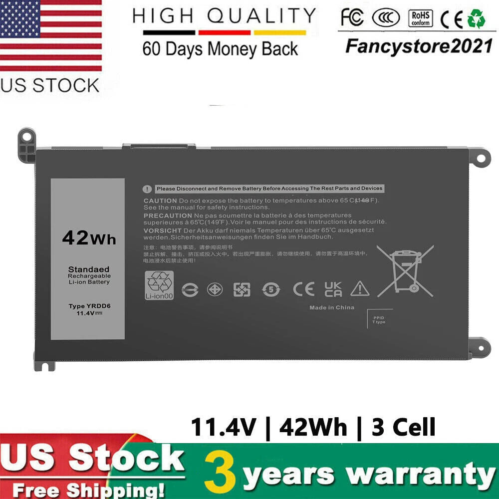 For Dell YRDD6 Battery Inspiron 3582 3593 3793 5493 5585 5593 5480 5590 5594