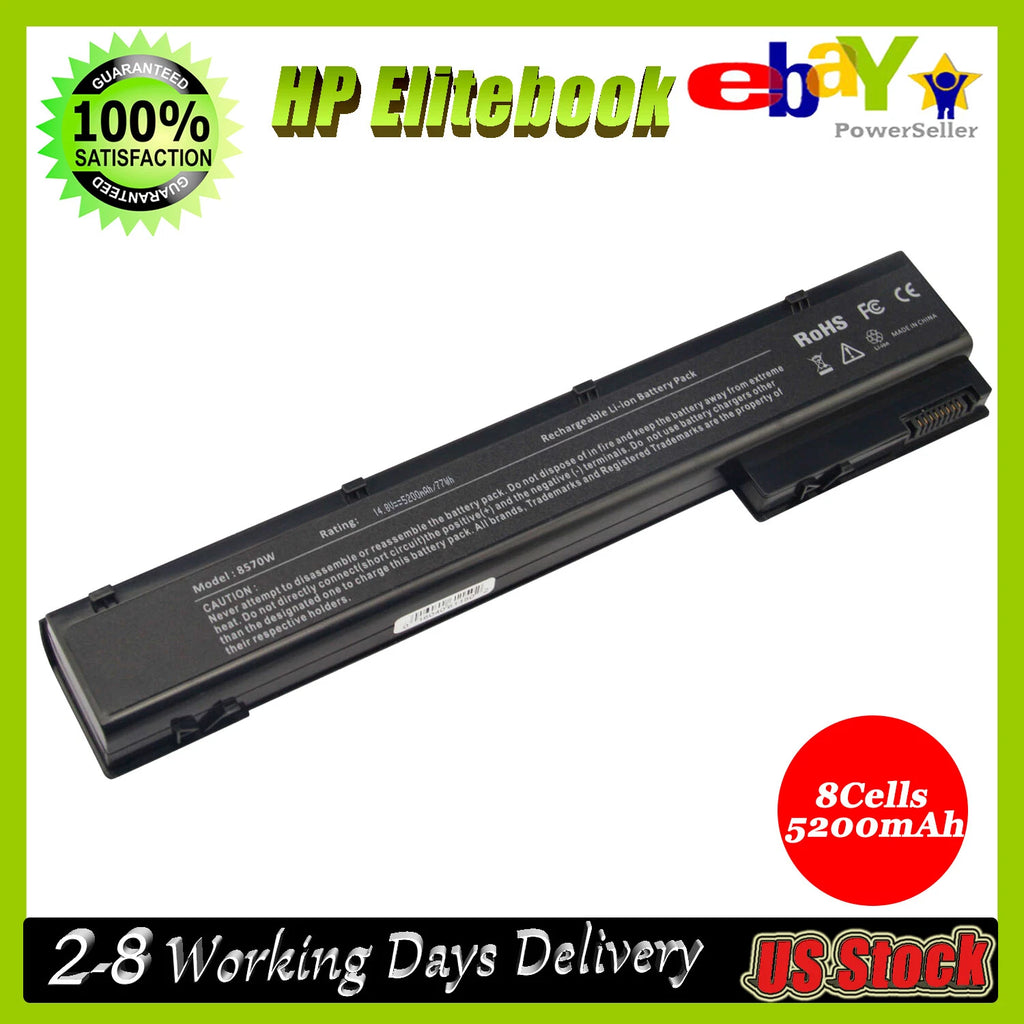 VH08XL Battery For HP EliteBook 8560w 8570w 8760w 8770w 632113-151 632425-001