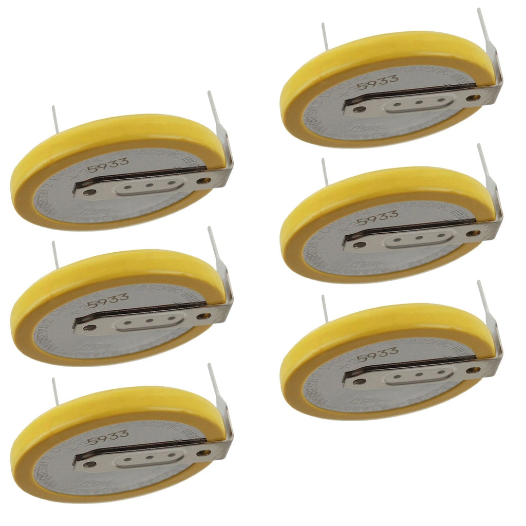 6x CR-2032/HSN 3V Lithium Coin Battery Horz 2 Pins CMOS RTC