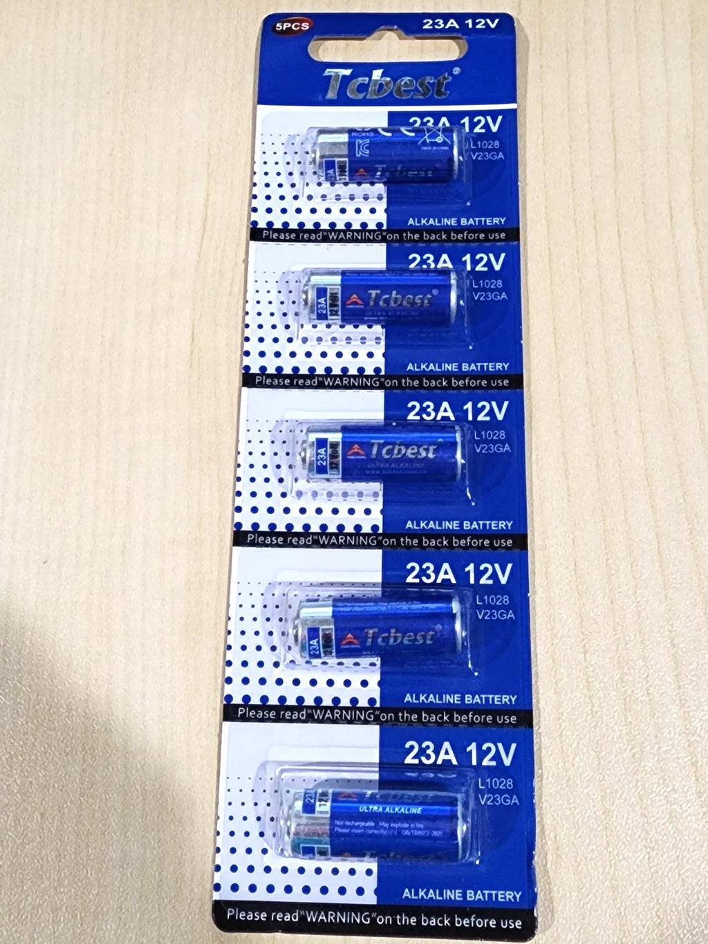 5 x Tcbest 23A A23 12v Alkaline Battery MN21 MN23 L1028 23A 23GA