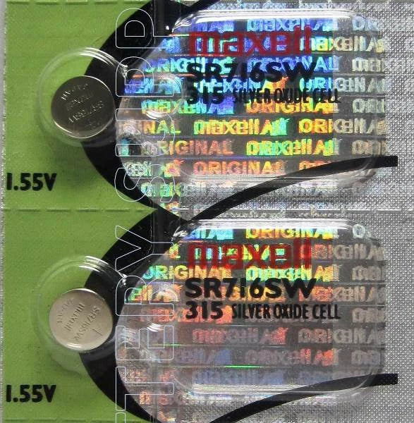 Maxell 315 (SR716SW) Coin Cell Silver Oxide Batteries 2 Pcs