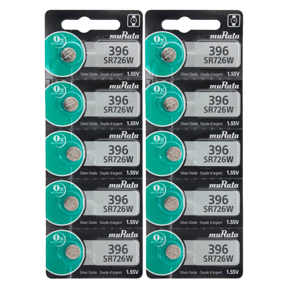 10 Murata 396 Watch and Calculator Batteries - Replaces Sony