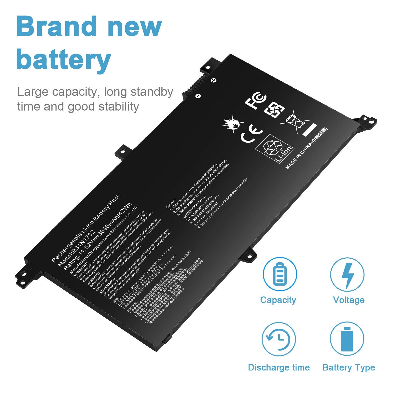 B31N1732 New Laptop Battery for Asus X430FN VX60G S4300F S4300FN X430UN X430UF