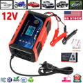 12V 6A LCD Car Battery Charger Jumper Cable for Truck Motorcycle Lawn Mower SUV