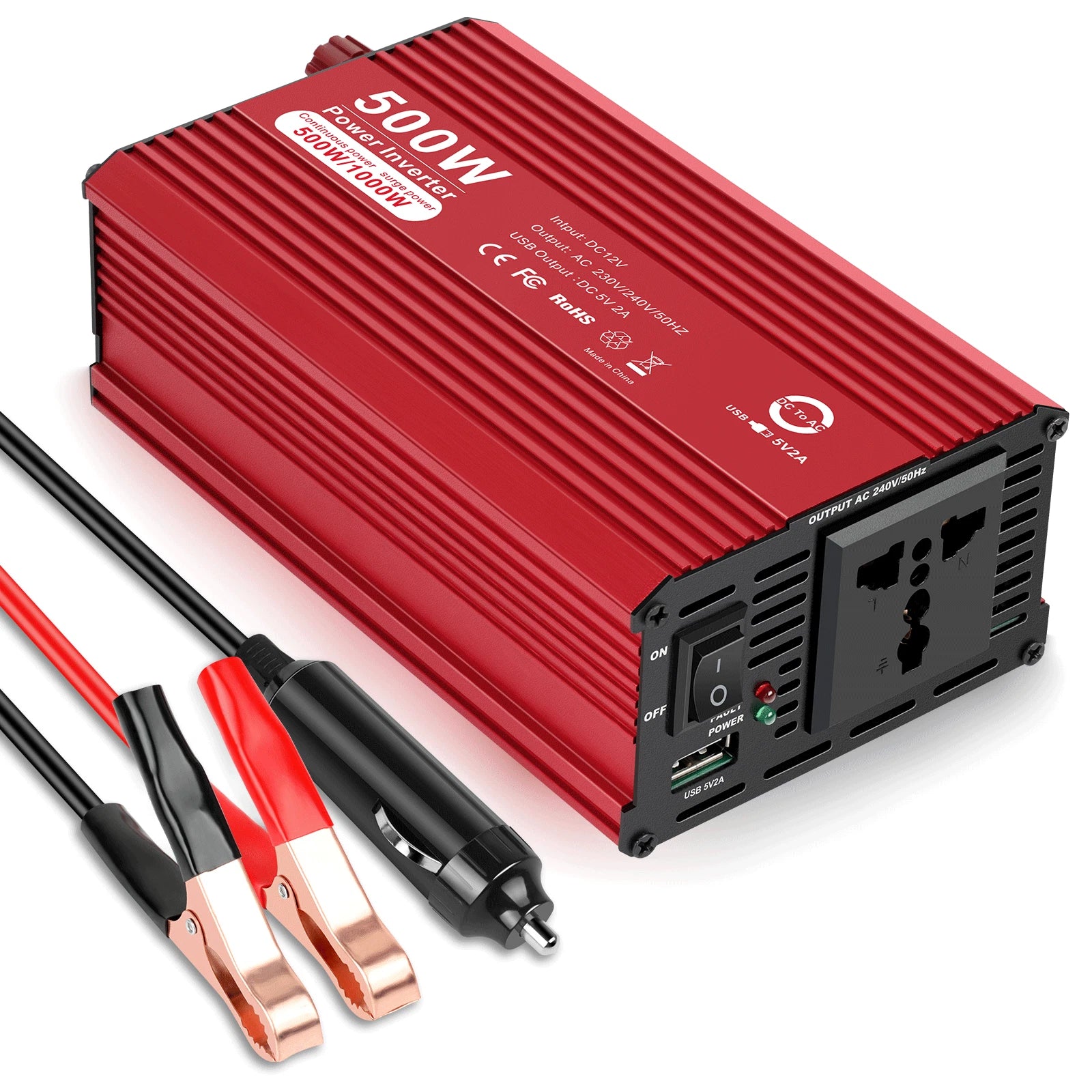 Car Power Inverter DC 12V to AC 110/120V Converter Adapter Charger USB AC Outlet
