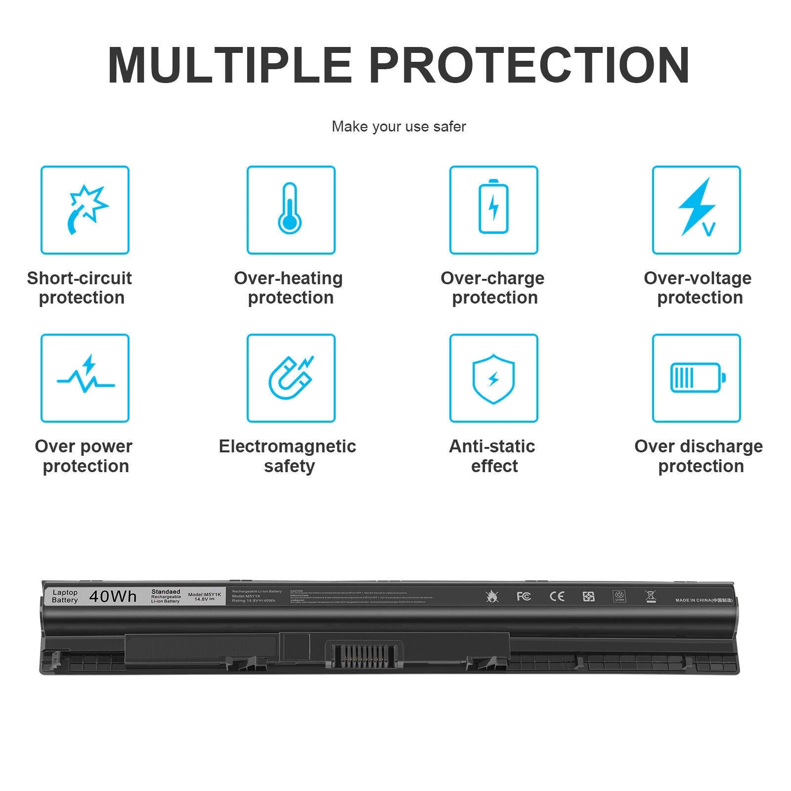 M5Y1K K185W Laptop Battery 40Wh For Dell Inspiron 3451 3458 5455 5551 5555 5558