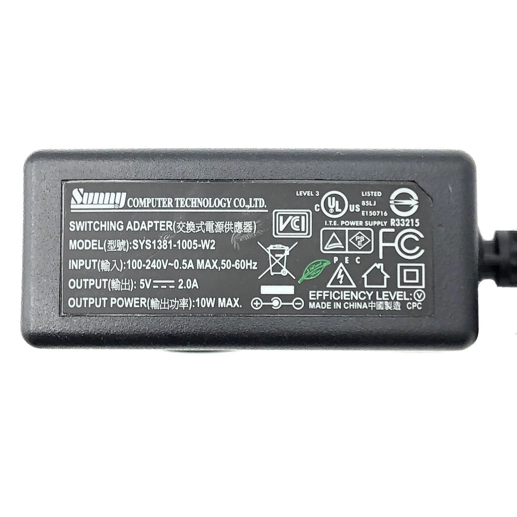 NEW Genuine AC Switching Power Supply Adapter Sunny SYS1381-1005-W2 5V 2A 10W