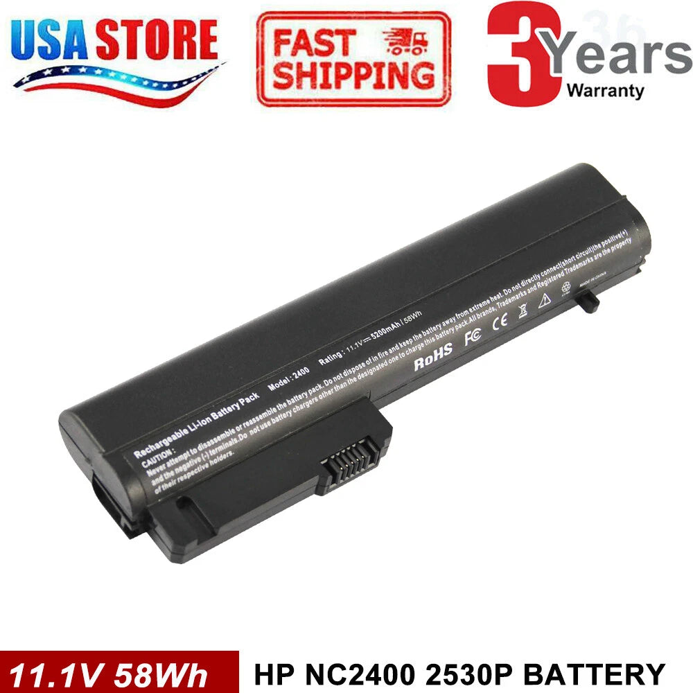 Laptop Battery for HP Compaq NC2400 NC2410 EliteBook 2530p 2540p HSTNN-FB22
