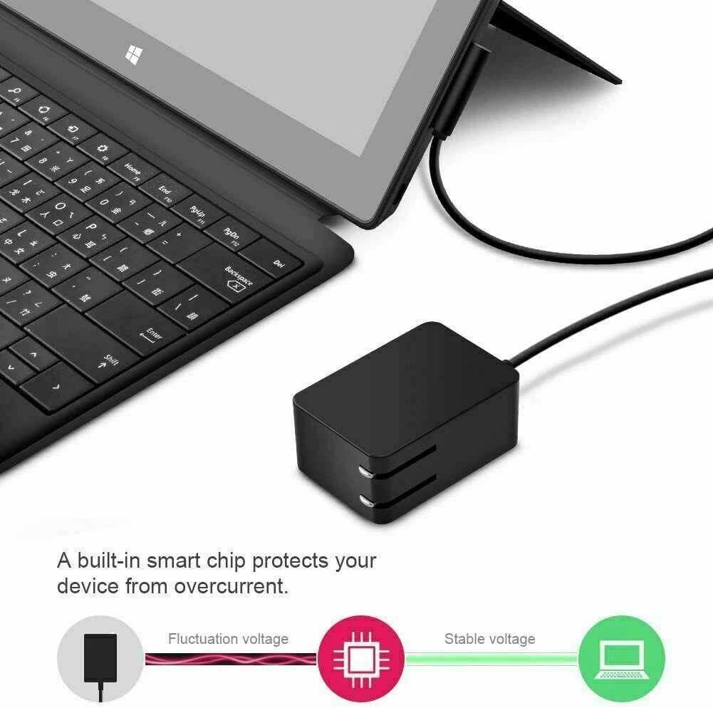 For Microsoft Surface RT / Pro 1/2 24W 12V 2A Adapter Charger 1512 1513 1516 US