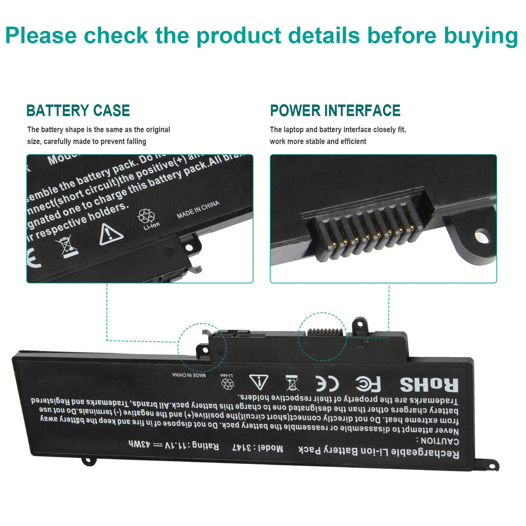 11.1V 43Wh Battery For Dell Inspiron 11 3000 Series 3147 3148 3157 3158 GK5KY
