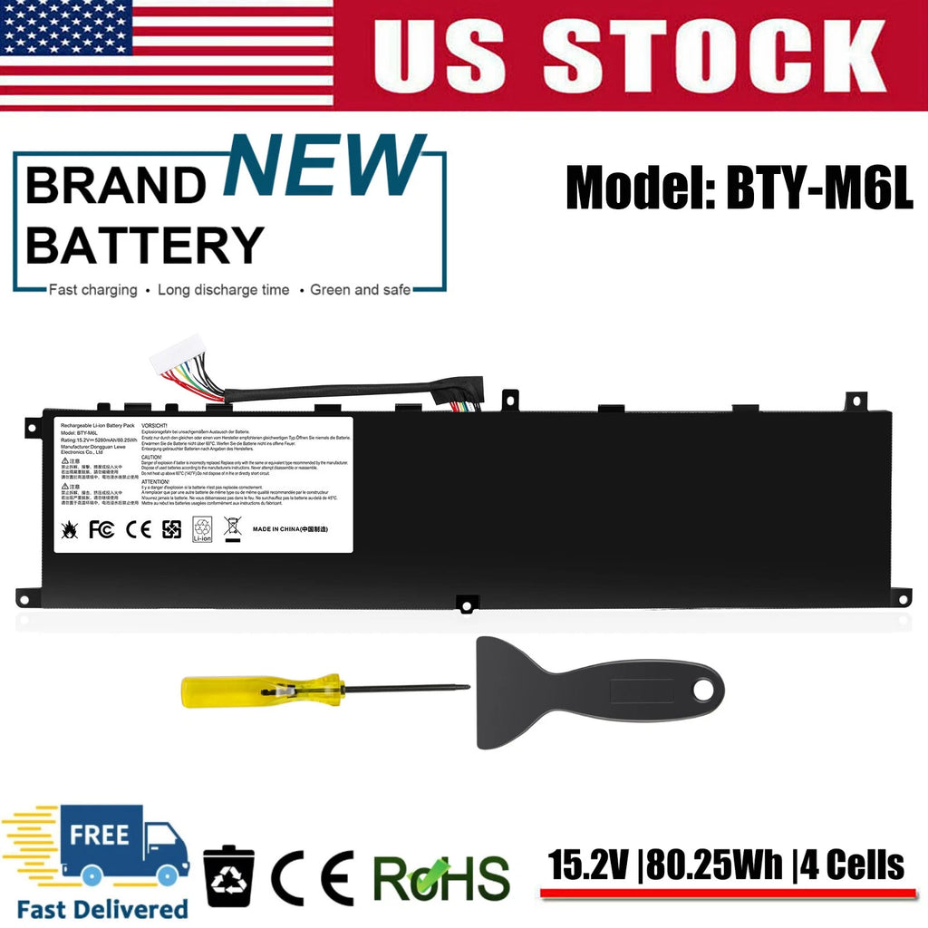 ?BTY-M6L Battery For MSI GS65 P65 PS63 GS65 Stealth Thin 8RE 8SE 8SF MS-16Q2 NEW