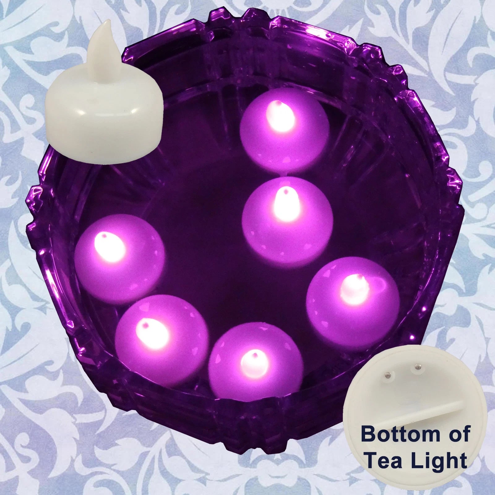 18 Flameless Floating LED tealight Candle Battery operated Pink tea lights NEW