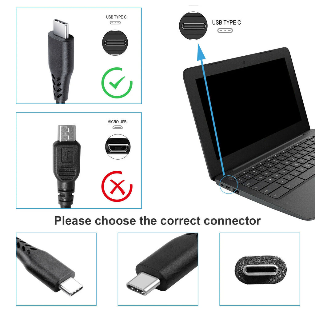 USB-C Type-C Laptop Charger Adapter For Lenovo Dell Xiaomi Samsung MacBook Pro