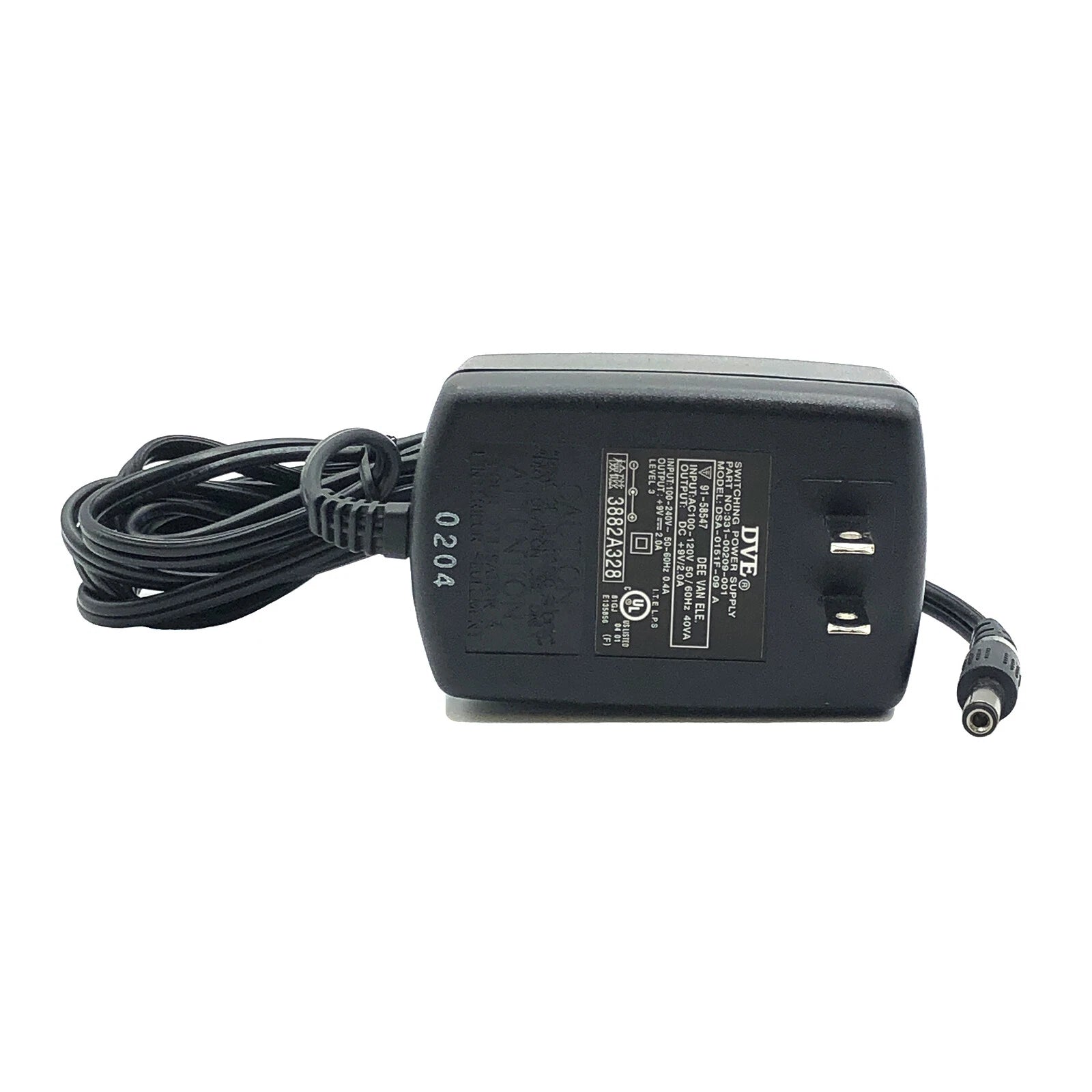 NEW Original DVE DSA-0151F-09 - AC DC Switching Power Supply 9V 2.0A 18W OEM