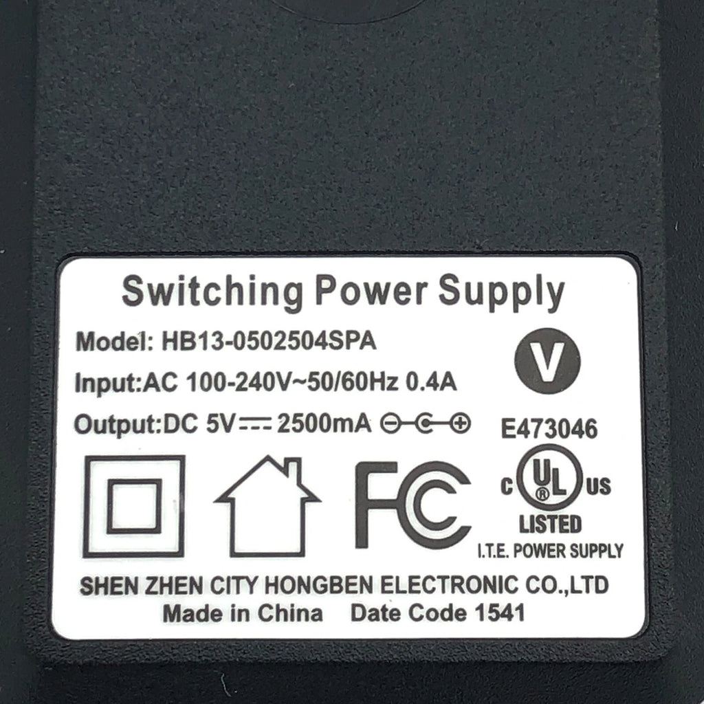 NEW Genuine Shenzhen HB13-0502504SPA Switching Power Supply 5V 2500mA AC Adapter