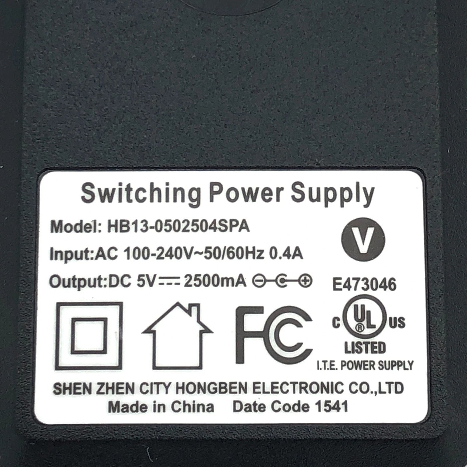 NEW Genuine Shenzhen HB13-0502504SPA Switching Power Supply 5V 2500mA AC Adapter