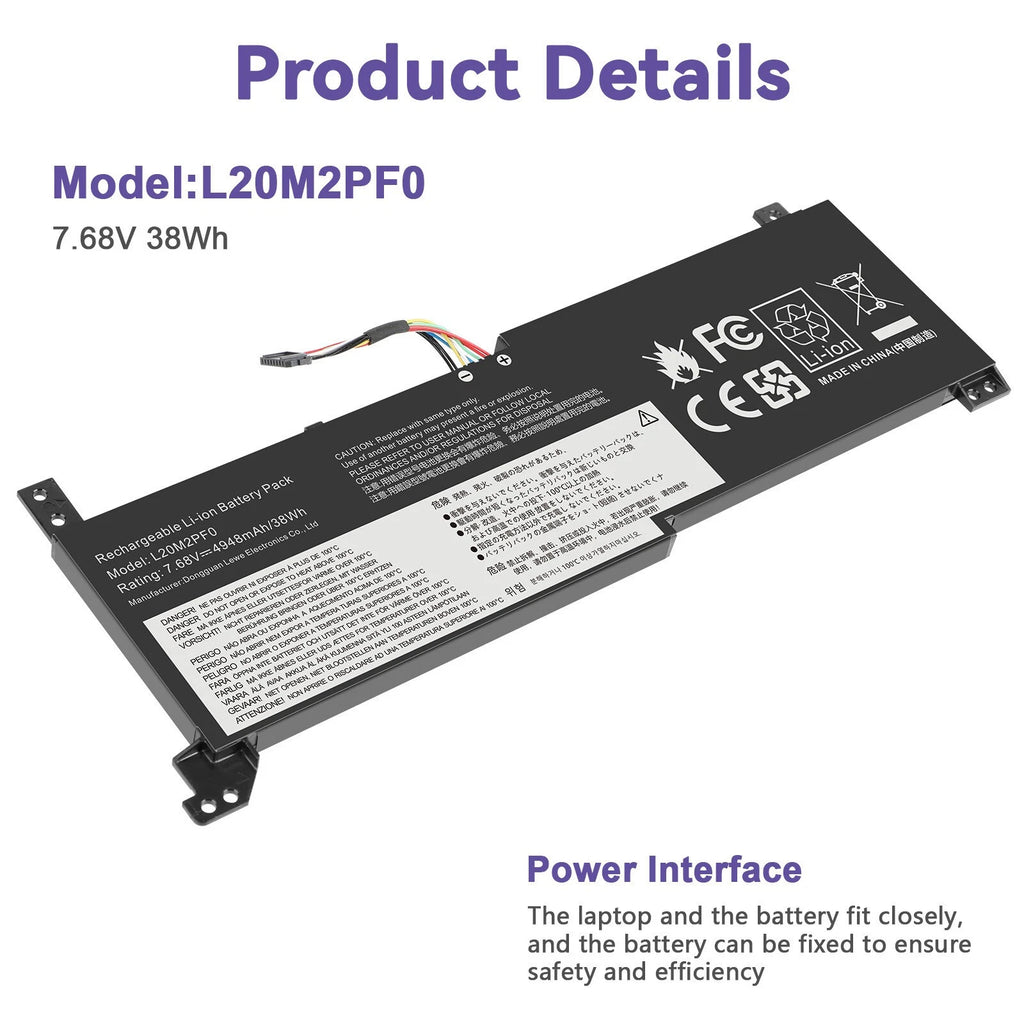 ?L20M2PF0 L20C2PF0 Battery For Lenovo V14 V15 V17 IdeaPad 3-15ALC6 3-15ADA6 38Wh