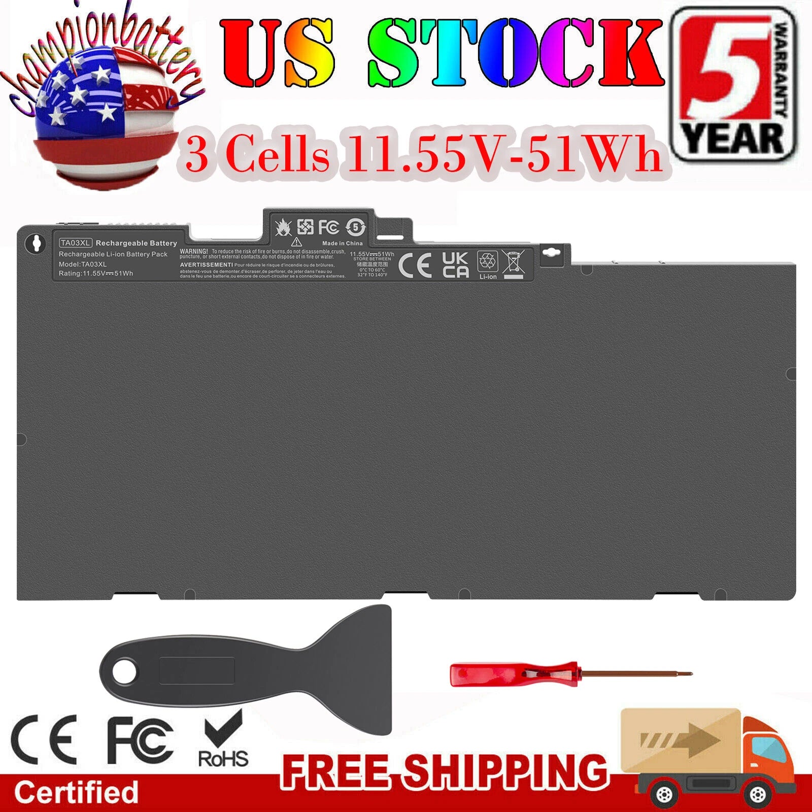 51Wh TA03XL Battery For HP EliteBook 745 755 840 G3 G4 854108-850 854047-271