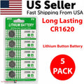 5 PCS CR1620 Lithium Battery 3V Button Cell Watches Pagers Calculators LONG LIFE