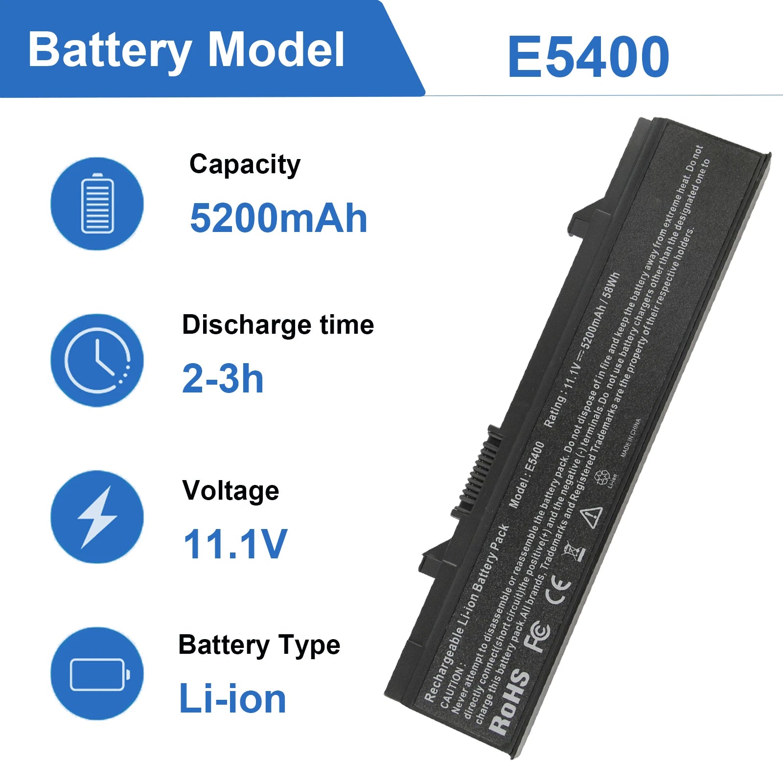 Battery / Charger For Dell Latitude E5400 E5500 E5410 E5510 KM742 KM970 KM771
