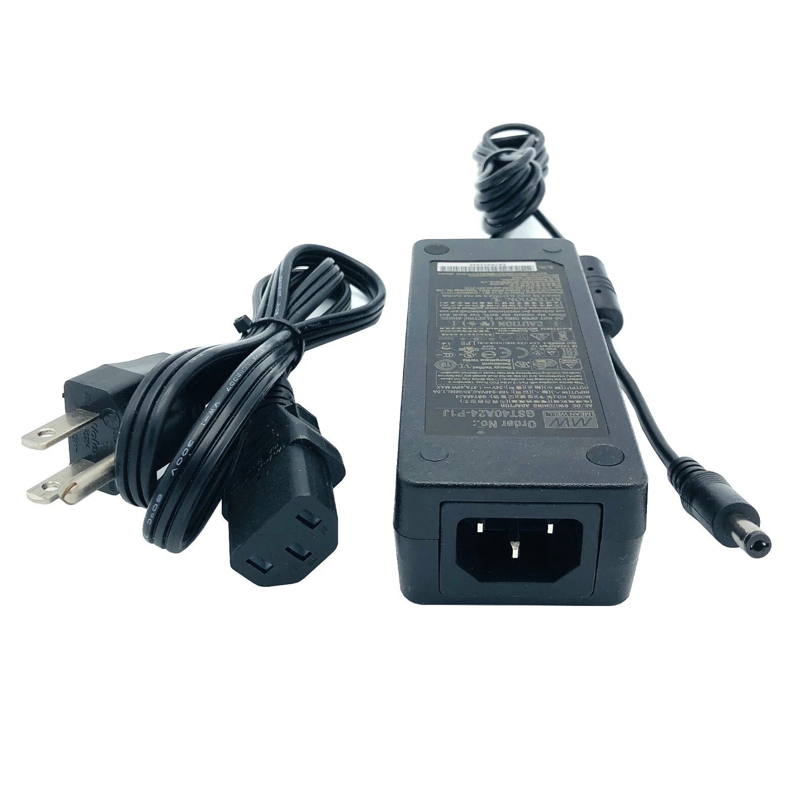 NEW Genuine Mean Well GST40A24-P1J AC Adapter 24V 1.67A Power Supply 5.5x2.0 Tip