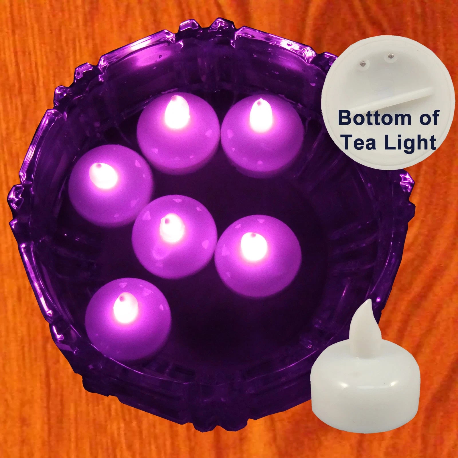 12 Flameless Floating LED tealight Battery operated Candle Pink tea lights NEW
