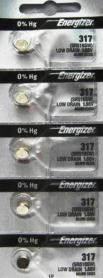 ENERGIZER 317 SR516SW (2 piece) SR516 BATTERY NEW SEALED Authorize Seller