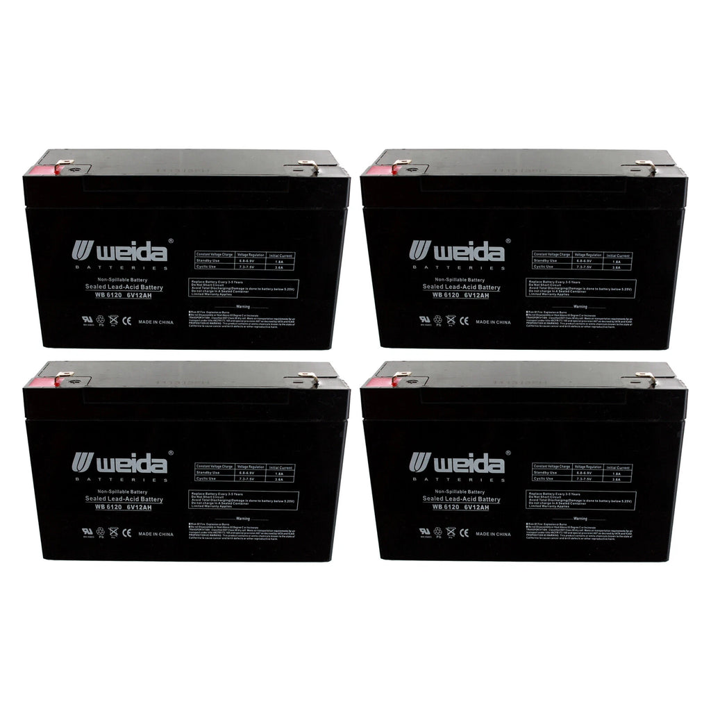 NEW 4pc 6V 12Ah SLA Battery WB6120F1 For UB6120, D5736, PS6100