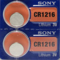 CR 1216 SONY Lithium 3V CR1216 Coin 2 Batteries