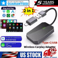 2in1 Wireless CarPlay Adapter Android Auto Car Auto Navigation Player USB Dongle