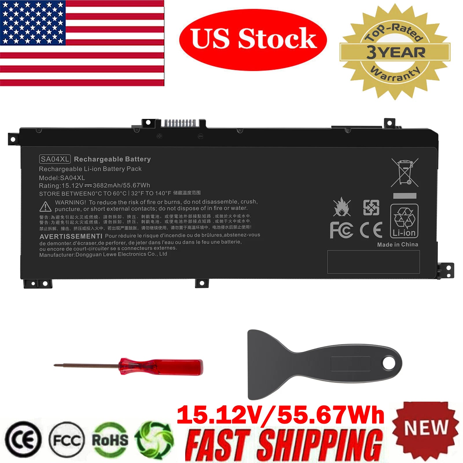 For HP ENVY X360 15-DR Series SA04XL L43248-AC2 L43267-005 Laptop Battery