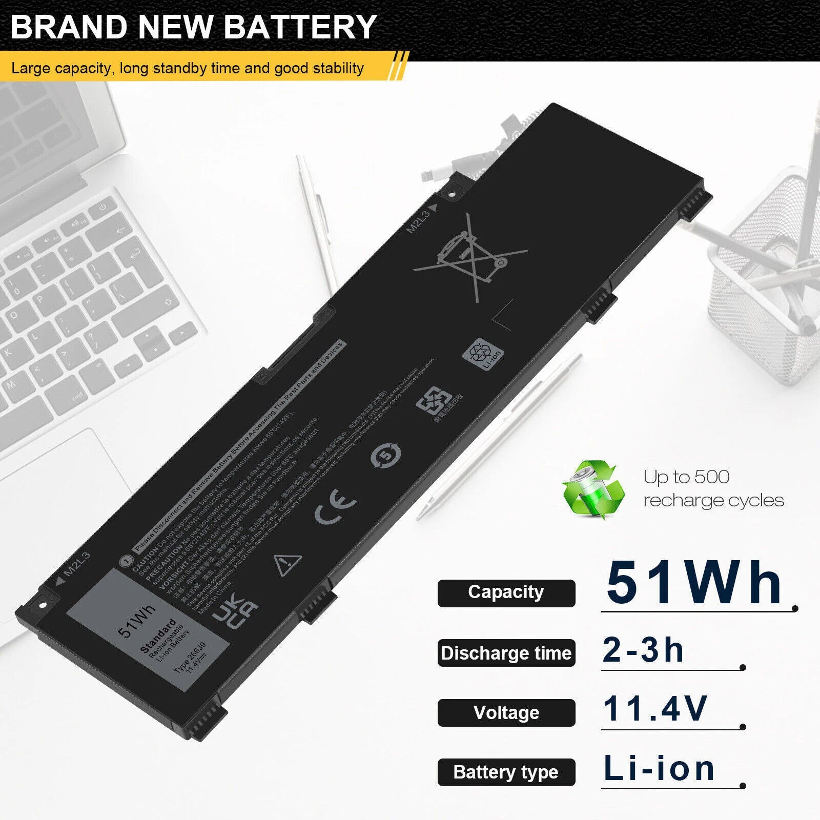 266J9 Battery for Dell G3 15 3500 3590 3700 3790 G5 15 5500 5505 SE M4GWP 51Wh