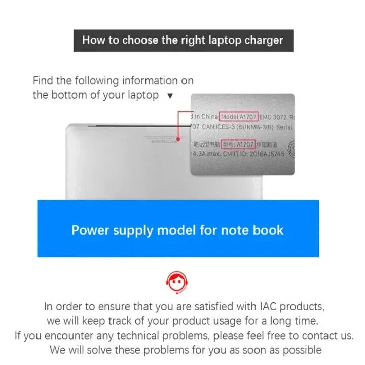 For Macbook Air A1465/A1466/A1436/MD223 Power Supply Laptop AC Adapter Charger