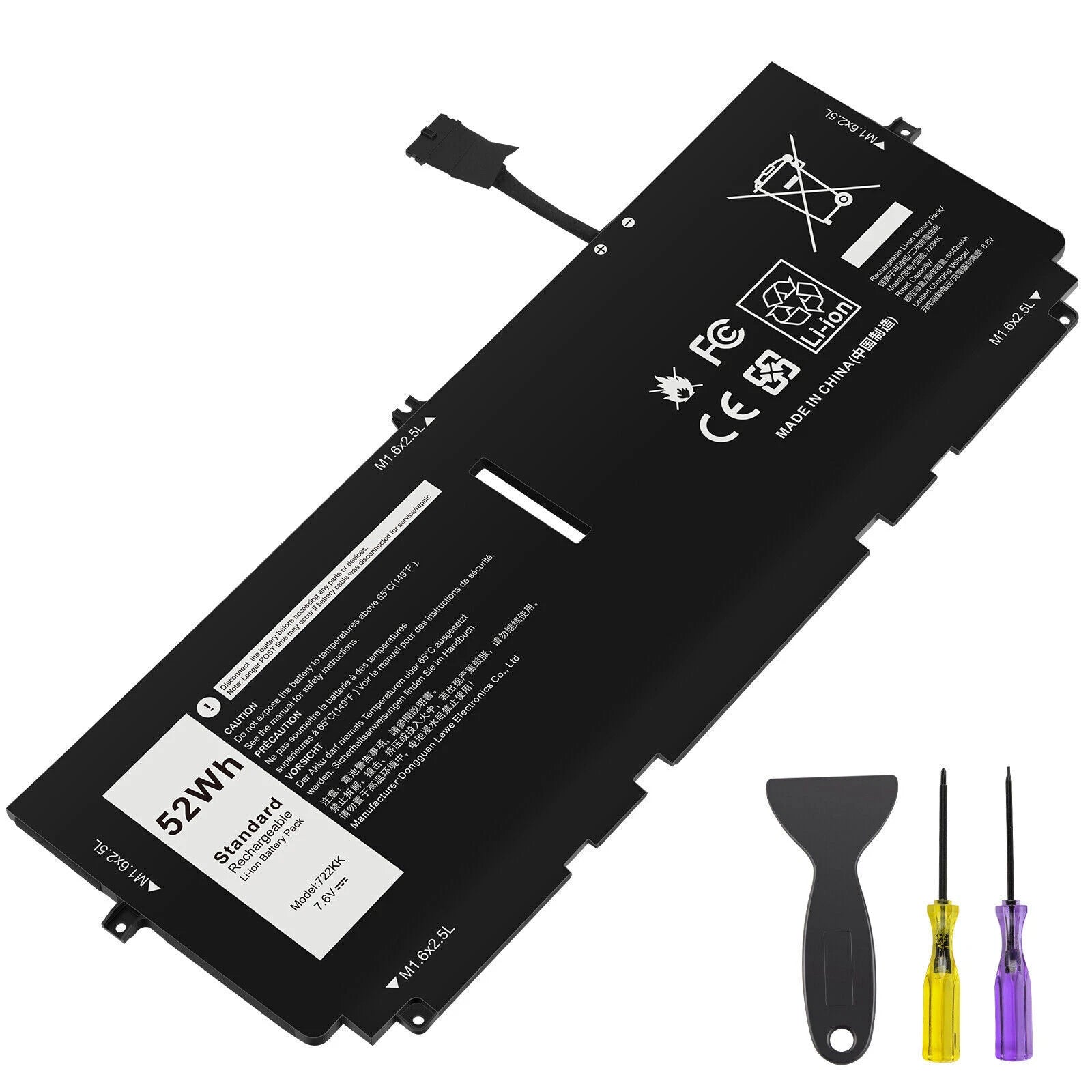 722KK Battery For DELL XPS 13 9310 9300 9380 (2020) 13.4" Serie P117G FP86V 7.6V