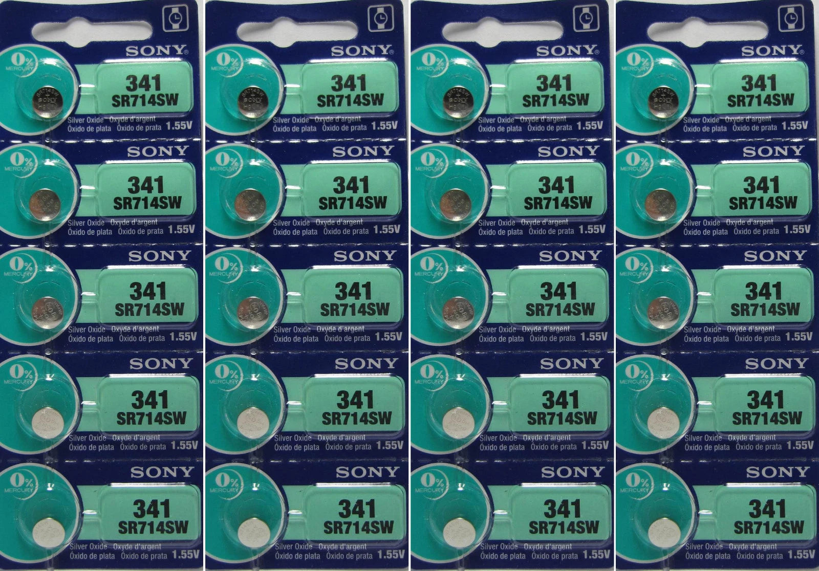 20 Sony SR714SW Silver Oxide 1.55V Watch Batteries
