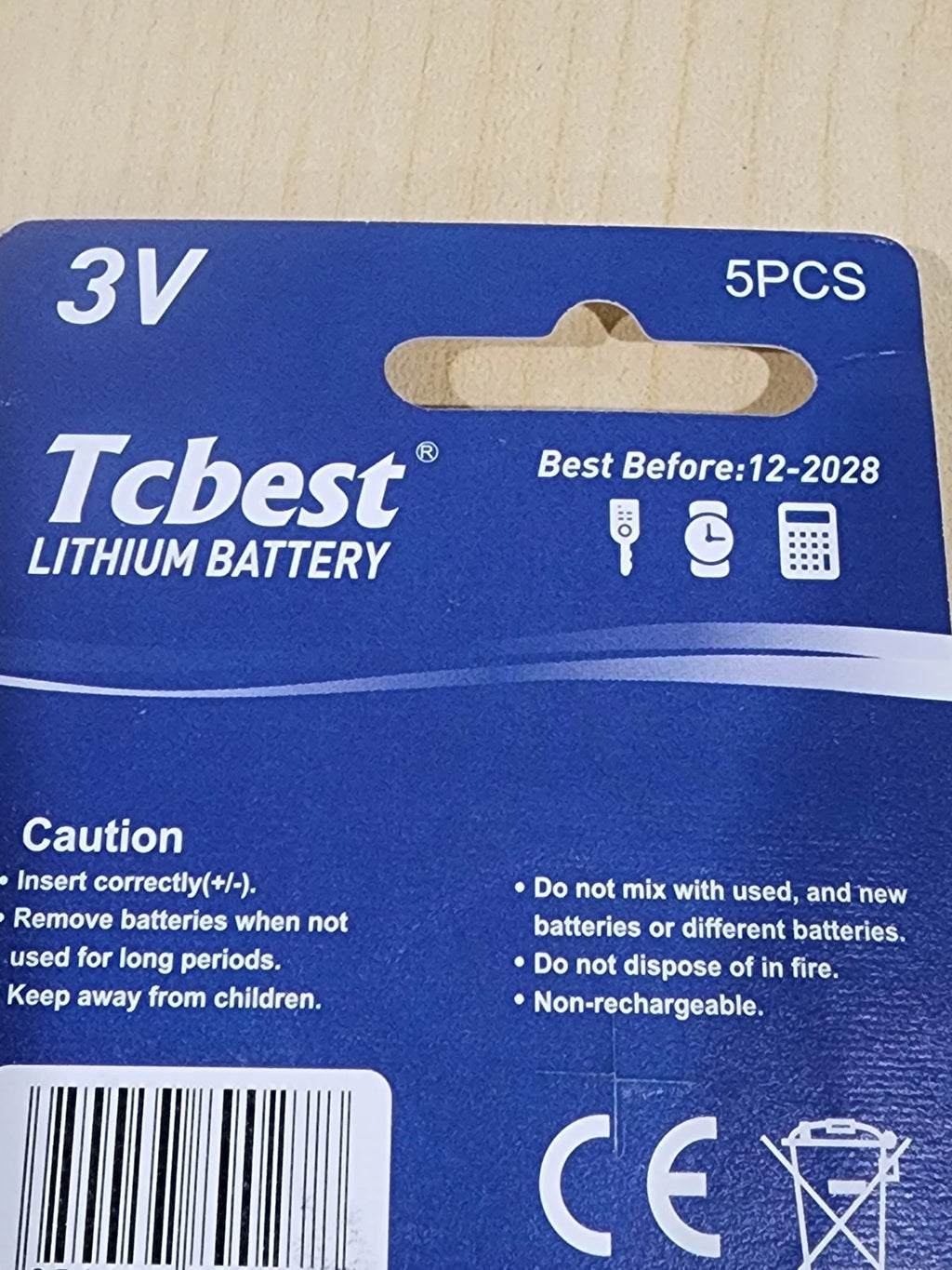 2 pc Tcbest CR2450 Battery 3V Lithium Coin Cell DL2450 Expire 12/2028